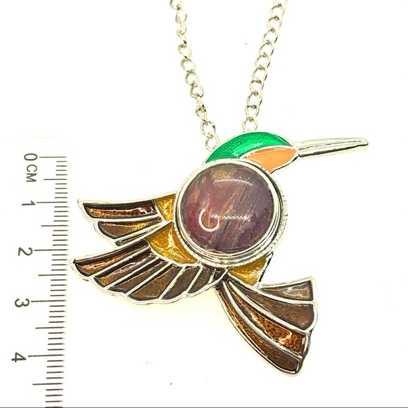 Hummingbird Necklace Handmade 20mm snap gingersnap SN20 display - Picture 4 of 6